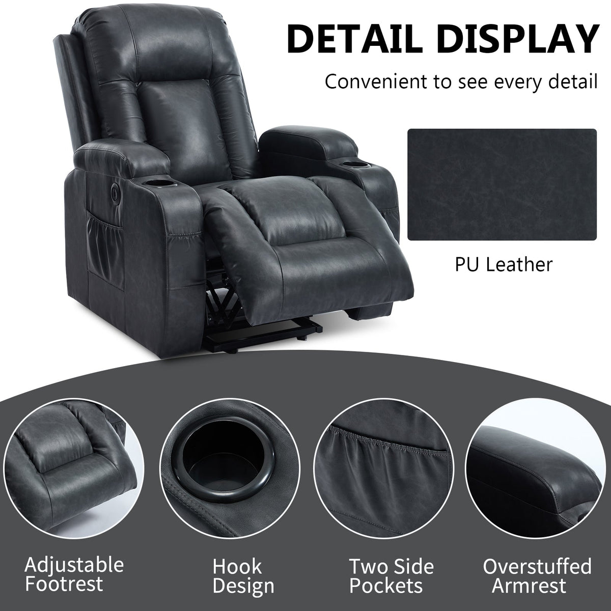 Dark Recliner with Power Lift Assistance, photo 10 of 10