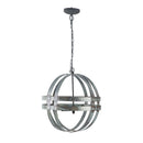 4 Light Galvanized Chandelier, Hanging Light Fixture With Adjustable Chain For Kitchen, Bulb Not Included - Gray by Unique Piece Furniture