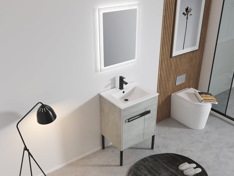 24 Inch Bathroom Vanity, Freestanding Bathroom Vanity or Floating is Optional Conversion-00324CG-1-G-BL9060B(KD-Packing)
