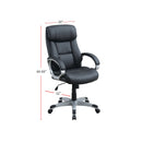 Adjustable Height Office Chair with Padded Armrests, Black