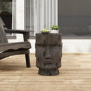 Outdoor Side Table Easter Island Moai Statue Pedestal by HouseOfZazla