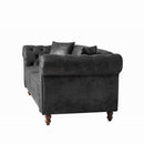 Chesterfield 3 And 3 Seater Sofa Set High Tech Fabric Roll Armrest Upholstered Couch by HouseOfZazla