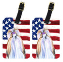USA American Flag with Shih Tzu Luggage Tag