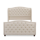 Marcella - Upholstered Shelter Headboard Bed Set by HouseOfZazla