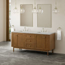 James Martin Laurent 72" Dual Mount Double Bathroom Vanity, Honey Oak