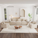 Modern Light Coffee Chenille Sofa Set of 3