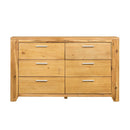 6 Drawer Dresser - Natural Wood / Brown by HouseOfZazla