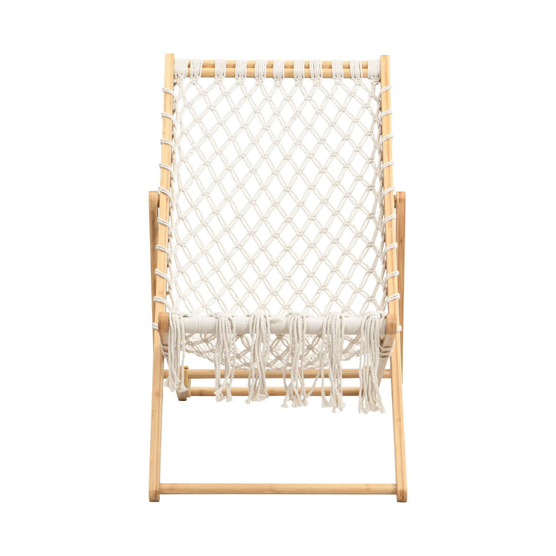 Bamboo Weaving Chair Set With Handwoven Rope For Patio And Living Spaces - Natural, photo 10 of 13