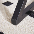 A modern minimalist style marble patterned coffee table with black metal legs. Computer desk. Game table. Tea table. CT-XX