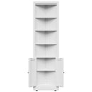 Tall Corner Storage Cabinet With 2 Doors, 5-Tier With Adjustable Shelves, Freestanding - White