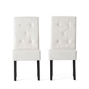 Carter - 5 Tuft Dining Chair With Button Tufted Backrest And Espresso Legs - Ivory