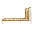 Premium Rubber Wood Platform Queen Bed Frame with Headboard by HouseOfZazla