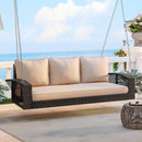 3 Person Large Patio Swing Bench With Cushions For Backyard by Unique Piece Furniture