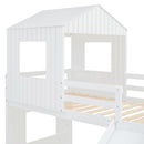 Loft Bunk Bed With Playhouse, Farmhouse, Ladder, Slide And Guardrails by HouseOfZazla