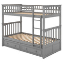 Twin Over Twin Bunk Bed With Drawers, Convertible Beds by HouseOfZazla