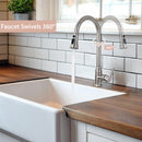 Stainless Steel High Arc Kitchen Faucet With Pull Down Sprayer - Brushed Nickel