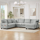 Upholstered U-Shaped Sectional Sofa With Movable Ottoman And Side Storage Pockets by Unique Piece Furniture