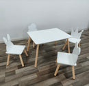 Big Kids Table and 4 Chairs Set, 5 Pieces Toddler Table and Chair Set