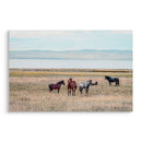Horse Framed Wall Art Decor for Living Room - Denim Brown by HouseOfZazla