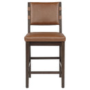 Tegan Faux Leather Upholstered Counter Height Chair Cognac (Set of 2)