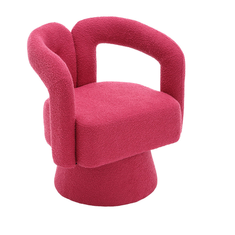 360 Degree Swivel Cuddle Barrel Accent Chairs, Round Armchairs with Wide Upholstered, Fluffy Fabric Chair for Living Room, Bedroom, Office, Waiting Rooms