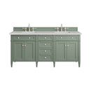 James Martin Brittany 72" Double Bathroom Vanity, Smokey Celadon