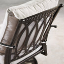 Aluminum 48-in Rectangular Patio Fire Table and Swivel Rocker Set