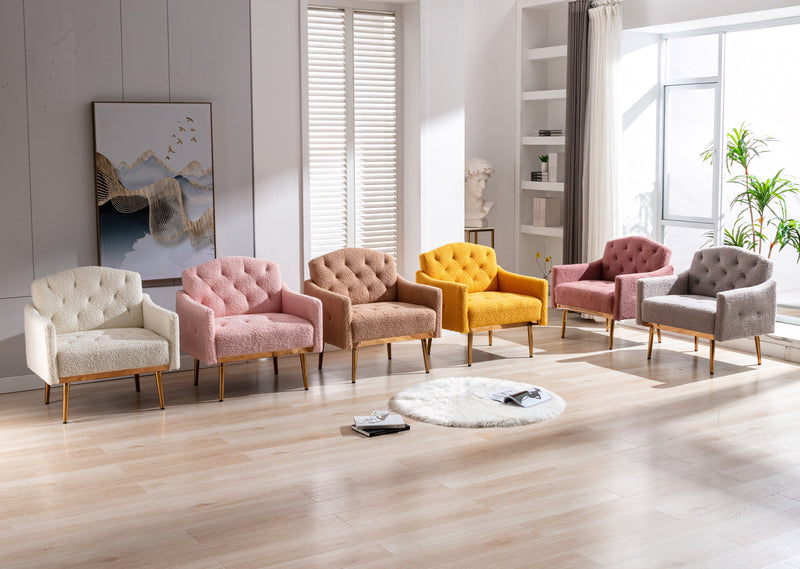 Accent Chair, leisure single sofa with Rose Golden feet