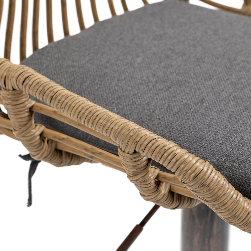 COOLMORE Modern Swivel Bar Stools Set of 2 Adjustable Counter Height Chairs with Footrest in Gray Linen