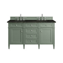 James Martin Brittany 60" Double Bathroom Vanity, Smokey Celadon