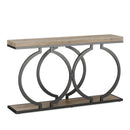 Console Table Narrow Long With Geometric Frame - Gray by HouseOfZazla
