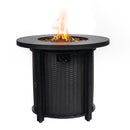30" Propane Gas Fire Pit Table, 50000 BTU Round Steel Fire Pit by HouseOfZazla