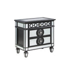 Varian II - Nightstand - Mirrored, Black & Sliver