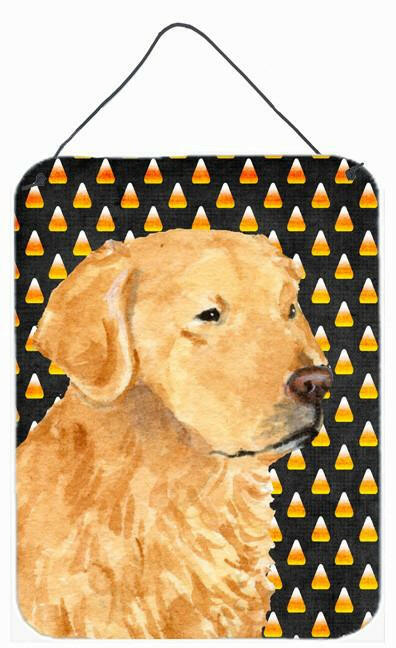 Golden Retriever Candy Corn Halloween Portrait Wall or Door Hanging Prints