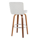 Henry - Contemporary Fixed Height Barstool With Swivel With Round Footrest (Set of 2) by HouseOfZazla