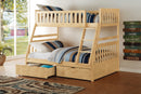 Natural Pine Finish 2pcs Storage Boxes with Caster Wheels