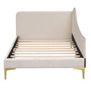 Upholstered Daybed With Headboard And Armrest, Support Legs by HouseOfZazla