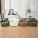 360° Swivel Barrel Sofa Chair With Throw Pillow, Upholstered Accent Chair by HouseOfZazla