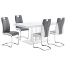 Creston - 5 Piece Dining Set With Upholstered Chairs - Gloss White by HouseOfZazla