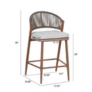 Outdoor 26" Counter Height Metal Frame Counter Stools With Scallop Shaped Backrest & Water Resistant Cushions by HouseOfZazla