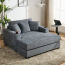 Oversized Chaise Lounger Modern Style Sofa Couch With Pillows, Charge Station & Cup Holders by HouseOfZazla