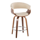 Vintage Mod - Mid Century Modern Fixed Height Counter Stool With Swivel With Round Footrest (Set of 2) by HouseOfZazla