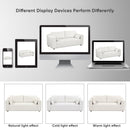 82x36" Modern Loop Yarn Fabric Sofa, One-Piece Seat Frame, Minimalist 2-3 Seat Couch Easy to Install, Loveseats with Extra Wide Domed Arms for Living Room, Bedroom, Apartment, Office(2 Pillows)