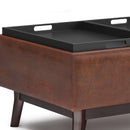 Owen - Tray Top Small Coffee Table Upholstered Storage Ottoman by HouseOfZazla