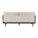 EMIR 72" Square Arm 3-Seater Boucle Sofa with Cane Rattan and Wooden Frame by HouseOfZazla