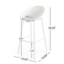 Modern Gable Outdoor Barstool Set of 2 in White