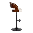 Pino - Mid Century Modern Adjustable Barstool With Swivel With Rounded T Footrest (Set of 2) by HouseOfZazla