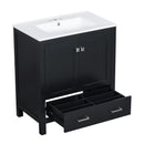 Bathroom Vanity With Single Sink, Combo Cabinet Undermount Sink, Bathroom Storage Cabinet With Two Doors And A Drawer, Soft Closing, Multifunctional Storage, Solid Wood Frame by HouseOfZazla