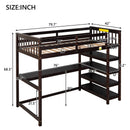 Loft Bed With Storage Shelves And Under Bed Desk by Unique Piece Furniture