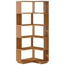6 Tier Corner Bookshelf, L-Shaped Freestanding Shelf With Anti Drop Panels by HouseOfZazla